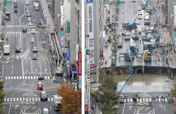 ¿Recuerdas el sumidero gigante que Japón reparó en tiempo récord? Se está hundiendo de nuevo